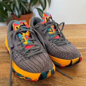 Nike KD8 “PG County” Grey Sneakers with Yellow and Multicolor Accents